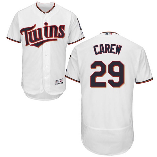 Twins #29 Rod Carew White Flexbase Authentic Collection Stitched MLB Jersey